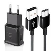 Fast Quick Charger QC3.0 15W 5V 2A EU AC Home Travel Wall Charger Type c Cable For Samsung S8 S10 S20 S22 S23 S24 htc lg