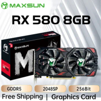 MAXSUN Graphics Cards AMD Radeon RX580 2048SP 8G GDDR5 256bit HDMI+DP*2 Video Gaming Card Desktop Computer components GPU RX 580
