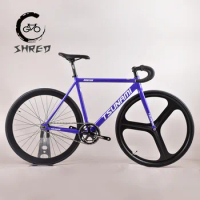 TSUNAMI SNM100 Fixie Fixed Gear Bike 700C Single Speed Track Racing Bicycle 49/52/55/58cm Aluminum Frame Include V Brakes
