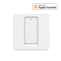 WiFi Smart No Needed Neutral Line Button Light ON/OFF Wall Switch 86x86mm Work With Apple HomeKit