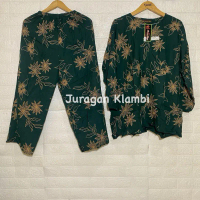 Setelan Wanita CPLP Jumbo LD 130 Kencana Ungu Label Hitam Busui Sleting Wanita Nyaman Atasan Celana