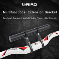 RIRO MTB Carbon Fiber Handlebar Extender Road Bike Integrated Handle Double Tube Frame Extension Bike Computer Light Phone Stand