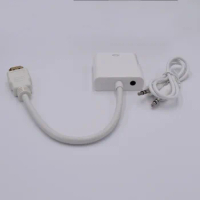 HDMI-compatible to VGA with 3.5mm plug Video adaptor HDTV CRT Monitor TV for XBOX 360 PS3 high quality Converter 100 pcs
