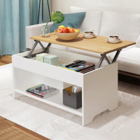 【E-home】Breeze微風系開放式收納升降茶几-幅100cm-白色(咖啡桌 和室桌 多功能桌 飯桌)