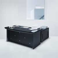 【 IS空間美學 】晶鑽黑金鋼5.8尺主管桌整組(2023B-131-2) 辦公桌/電腦桌/會議桌