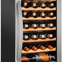Schmécké 28 Bottle Compressor Wine Cooler Refrigerator w/Lock - Large Freestanding Wine Cellar For Red, White, Champagne