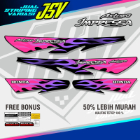 Striping Variasi Honda Astrea IMPRESSA FLAME Api Stiker Motor Motorcycle