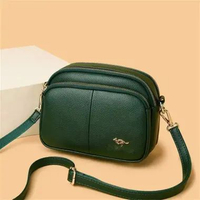 Tas Selempang Wanita Kalani Bahan Semikulit 4 Saku (Ruang) 3 Variasi Warna Hijau