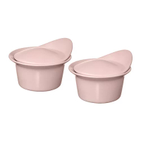 FÄRGKLAR 烤箱用盤附蓋, 無光澤 淺粉紅色