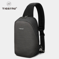 Tigernu Anti theft Crossbody Bag Casual Men Chest Bag Waterproof Male Sling Bag Messenger Bag Fit 9.7" IPad for Teenager
