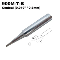 Soldering Tip 900M-T-B Conical 0.5mm Fit Hakko 936 907 Milwaukee M12SI-0 Radio Shack 64-053 Yihua 936 X-Tronics 3020 Iron Bit