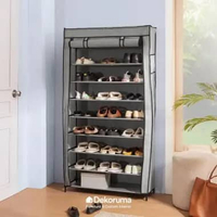 Dekoruma KOTARO Rak Sepatu Non Woven Tingkat / Rak Sepatu Tingkat / Rak Sepatu Tingkat dengan Tirai 