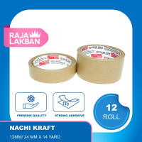NACHI Lakban Kertas Kraft Tape 1 inch/ 24mm, 2 Inch/ 48mm, Coklat - LUSIN