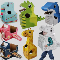 ￼Kostum dinosaurus DIY painting /kostum astronot roket/ kostum motif hewan jerapah gajah bee /kostum
