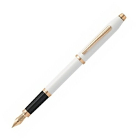 CROSS 高仕 新世紀系列 珍珠白亮漆玫瑰金色鋼筆 / 支 AT0086-113