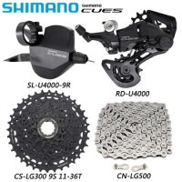 SHIMANO CUES U4000 1X9 Speed Derailleur Groupset for MTB Bike CN-LG500 Chain CS-LG300 11-36T/41T Cassette Bicycle Parts