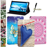 Soft Leather Tablet Case for Lenovo Smart Tab P10 10.1 Inch/Lenovo Tab P10 - Old Image Pattern Anti-fall FlipTablet Cover Case