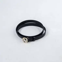 Ikat Pinggang GUCCI GG INTERLOCKING 2CM SILVER BLACK BELT 100% ORIGINAL Size 75