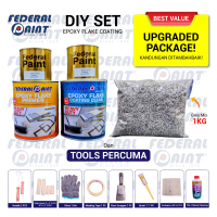 FEDERAL PAINT PREMIUM FULL SET FLAKE COATING SET (1L PRIMER/1L CLEAR / 1KG & 2KG FLAKE / FREE TOOLS