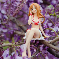 14cm Anime Sword Art Online Yuuki Asuna Shino Sitting Noodle Stopper Sexy Girls Action Figure Model Toys
