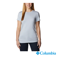 【Columbia 哥倫比亞 官方旗艦】女款-UPF50快排短袖上衣-灰色(UAR38280GY / 2023春夏)