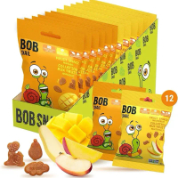 Bob Snail Fruit Gummy Snacks – 100% Real Dried Fruit, Mini Bite Snacks, Zero Sugar – Vegan, Gluten-F