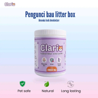 Clario Deodorizer Cat Litter JUMBO 1kg - Aroma Lavender, Menyerap Bau, Aman, Wangi Alami, Bubuk Kuci