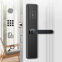 Electronic Smart Door Lock with Biometric Fingerprint IC Card Password Key Unlock USB Emergency Charge Fingerprint Door Lock