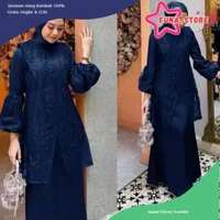 [PROMO FUNA] Dress Vest Outer Brokat Busui Friendly Gamis Pesta Brukat Terbaru Gaun Kondangan Wanita