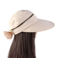 Women's Summer Hat Removable Cap Empty Top Hat Cycilng Anti-UV Sun Hats Ladies Foldable Big Brim Hat Visor Caps