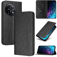 For OnePlus 11 10 Pro Case for One Plus Ace 2V Pro Ace2 Nord CE3 CE2 2 2T CE 5G Case Magnetic Anti-theft brush Wallet Flip Cover