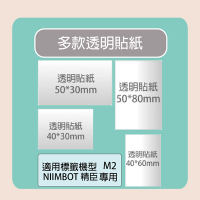 NIIMBOT 精臣 標籤機 M2 標籤機 專用 透明 貼紙 / 捲