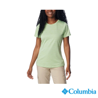 【Columbia 哥倫比亞】女款-Alpine Chill™涼感快排短袖上衣-嫩綠色(UAK35110LM/IS)
