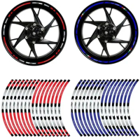 16Pcs 17"18" Strips Motorcycle Wheel Stickers Car Reflective Rim Tape Motorbike Bicycle Auto Decals Universal for Honda