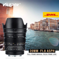 Viltrox 20mm f1.8 ASPH Manual Focus Full Frame Fixed Focus Wide Angle Lens for Nikon Z Mount Z7/Z6 Sony E MountA7 A9 A6300 A7M3