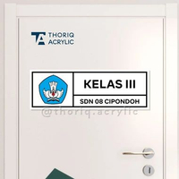 Custom Acrylic Ruang Kelas | Akrilik custom ruangan dan logo | Papan nama ruangan sekolah 2 SISI (GA