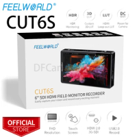Feelworld CUT6 CUT6S 6 Inch Recording Camera Monitor USB2.0 Recorder With 1920x1080 Touch Screen HDR 4K HDMI Out LUT SDI Input