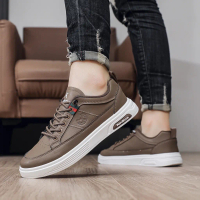 KINBOS Sepatu Kets Pria Sneakers Kulit PU Leather Tali Mati Trendy Comfy Casual - KBS715 ALAS PUTIH