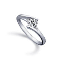 【彩糖鑽工坊】GIA 鑽石戒指 50分 斜夾鑲 K金鑽戒 求婚戒(天然鑽石)