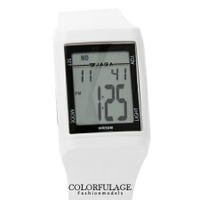 手錶 JAGA 捷卡都會時尚風多功能電子錶 低調純白色系 型男防水100米~柒彩年代【NE423】原廠公司貨
