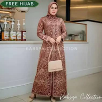 Gamis Pesta Tile Shangrilla – Material Tile Gamis Full Bordir Halus, Dalam Satin Velvet Cocok Kondan