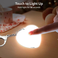 Heart-Shaped Sensor Light LED Touch Keychain Pendant Gift Student Pendant Night Light Bag Finder Lig