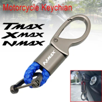 Fit For YAMAHA XMAX 300 250 400 NMAX125 TMAX 530 2014-2023 Motorcycle Braided Rope Keychain Custom High Quality Metal Keyring