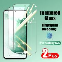 2PCS Tempered Glass For Samsung Galaxy S21 S22 S23 Plus S24 Ultra Screen Protectors Fingerprint Unlocking Galaxy S23 S21 S20 FE