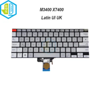 UK UI Latin Keyboard Backlight For ASUS Vivobook Pro 14X OELD X3400 M3400 X7400 M7400 N7400 English Spanish Laptop Keyboards New