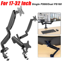 Monitor Stand for 17-32 Inch Screen Single/Dual Monitor Arm Computer Holder Adjustable Height Monitor Support for PC Desktop
