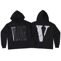 จำกัดเซี่ยงไฮ้ VLONE ฟูจิวาระฮิโรชิ 3M ฐานสะท้อนแสงขนาดใหญ่ v เสื้อสเวตเตอร์มีฮู้ดกำมะหยี่สตรีทฮิปฮอ