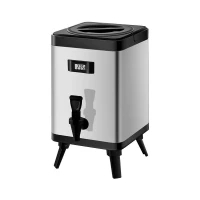 不鏽鋼方形保溫茶桶 - 鋼本色 - 12L  | 帶溫度顯示的飲品桶 | 保暖保冷奶茶桶