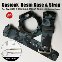 Silicone Cover For Casioak GW-6900A G-6900B GLX-6900GB GLS-6900 Resin Case + Strap For DW6900 DIY Accessories Screen Protector