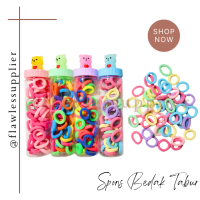 Ikat Rambut Donat Karakter Anak 50PCS Free Tabung Karet Rambut Polos Warna Warni / Ikat Rambut Donat